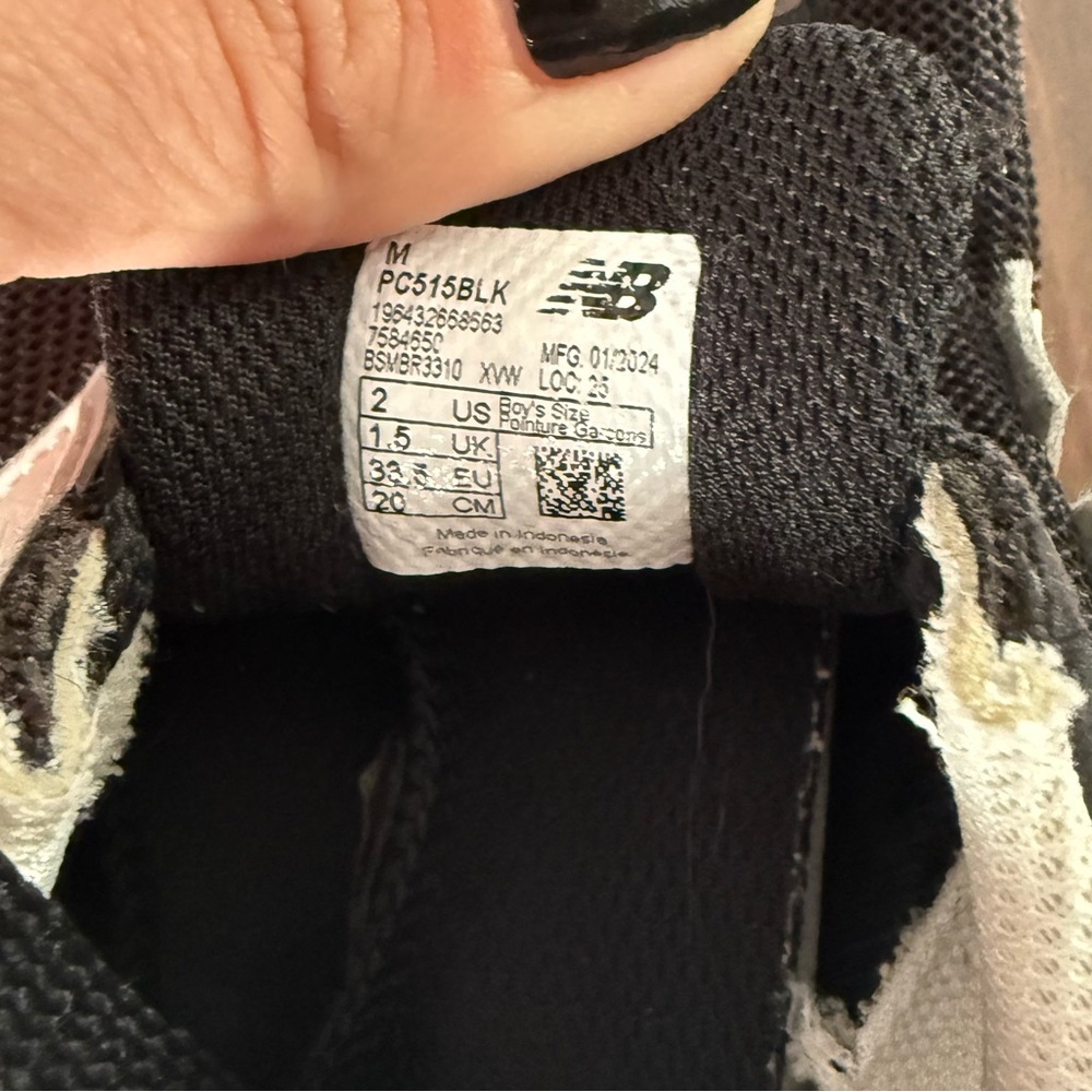 New Balance 515 Kids' Black and White Sneakers - Picture 5 of 5